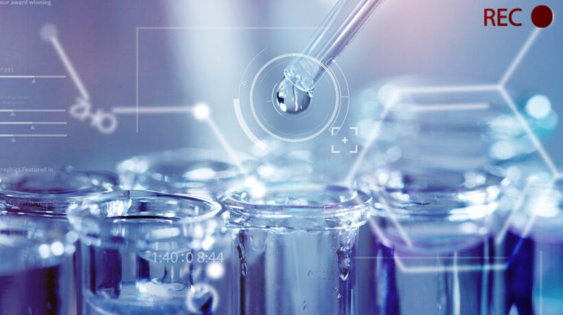 In,A,Futuristic,Laboratory,,A,Scientist,With,A,Pipette,Analyzes